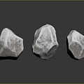 Natural Wood And Stone Materials Three Pieces Featuring White Surface And Reflection On Black Background