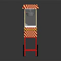 Classic Popcorn Cart With Red And White Striped Awning Yellow Handle And Wheels