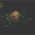 Creative Colorful Decorative Light With Scattered Small Colored Beads On Dark Background