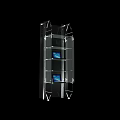 Transparent Glass Display Shelf With Modern Metal Frame And LED Lighting For Showcasing Items