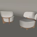 Quiet Style Single Person Sofa Casual Sofa 3d model