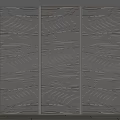 Modern Three Panel Room Divider With Wavy Textures And Decorative Frames 3d model
