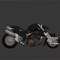 Futuristic Black And Silver Motorcycle With Metallic Exhaust And Leather Seat