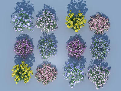 modern flower potted plant 3d model