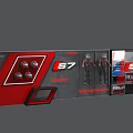 Event Passage with S5 S6 S7 Number Logos Red Black Display Design Racing Car Figures
