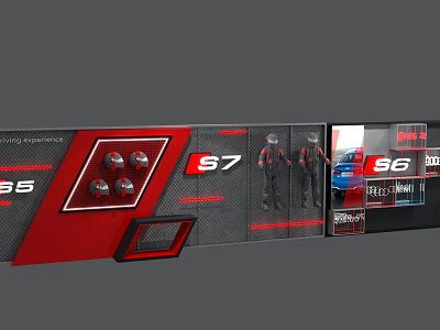 Channel backboard car movable backboard beautiful space 3d model