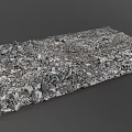 Construction Waste Materials With Scattered Broken Stones And Concrete Chunks On Ground 3d model