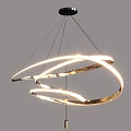 Various Modern Hanging Chandeliers With Curved Ring Structures And LED Lights