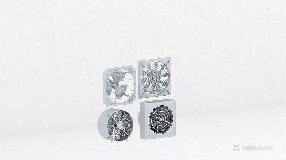 Multiple Air Conditioning Fans With Various Designs And Structures For Cooling Use 3d model