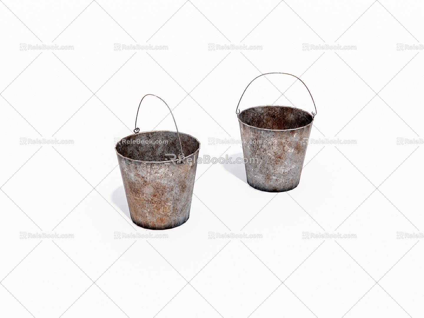 Old metal drums, old objects model