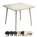 Modern Wooden Dining Table With Light Colored Top And Multiple Color Options