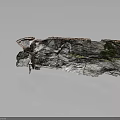 Organic Wood Stone Slab With Moss Covered Cracked Texture And Natural Rustic Charm