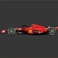 Red Ferrari Formula 1 Car Featuring Shell Kinder Sponsors And Aerodynamic Body