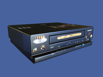 Black Headphone Speaker Audio System With EPS Brand CD Player Tray And Control Buttons 3d model