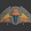 Advanced Winged Spacecraft Design With Metallic Copper Golden Accents And Transparent Cabin For Space Exploration
