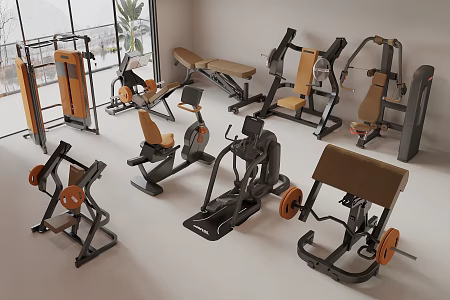 Modern Style Fitness Equipment Dumbbell Treadmill Multifunctional Fitness Equipment 3d model