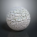 Natural Stone Sphere Decoration With Gray Background And Reflective Surface 3d model