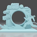 Modern Meichen Group Photo Card Point Photo Device Running Games Event Meichen 3d model