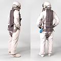 Game Movie Character Astronaut Suit Design In Multiple Angles White Black Outfit