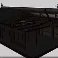 Ancient Architecture Traditional Roof Structure With Wooden Beams And Columns Design