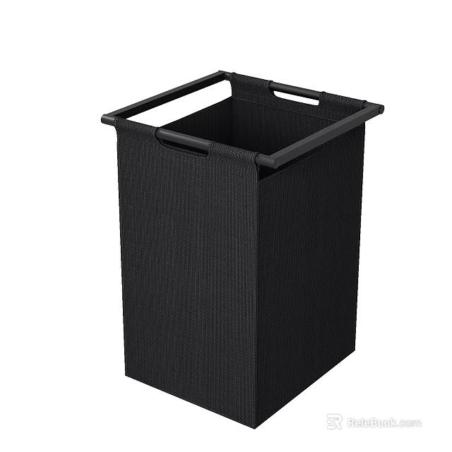 Black Display Rack With Simple Design Square Structure And Handles For Storage 3d model