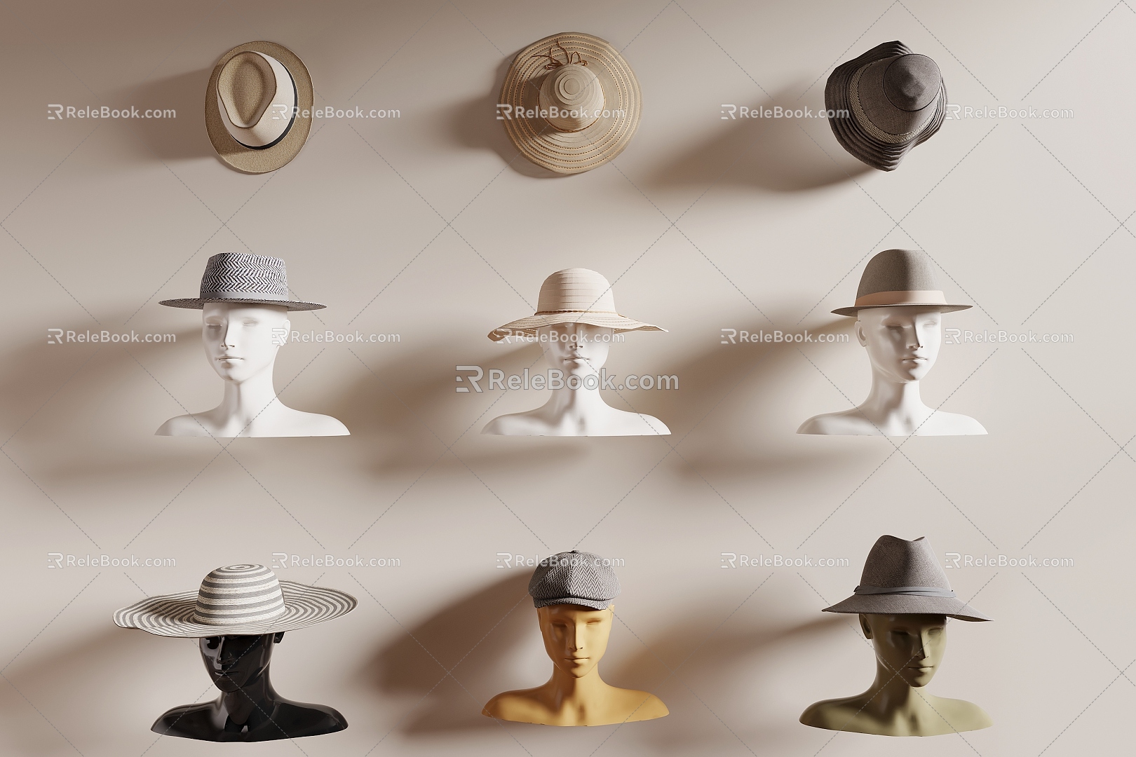 Hat Sun Hat Top Hat 3d model