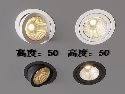 Modern Recessed Downlights Spotlights Featuring 50 Height Specification and Bright Lighting Design 3d model