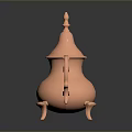 Ornate Copper Teapot With Traditional Carved Patterns Decorative Base And Handle