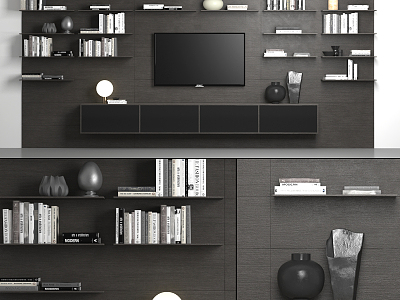 Modern TV background cabinet model