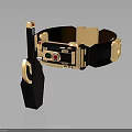 Brown Fashion Belt With Golden Decorative Elements And Stylish Accessory Design