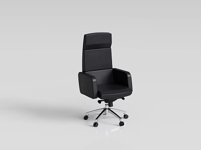Black High Back Office Chair With Armrests And Wheels Modern Design 3d model