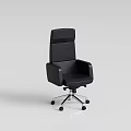 Black High Back Office Chair With Armrests And Wheels Modern Design
