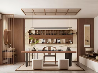 New Chinese Style Tea Room Song Style Aesthetic Tea Room New Chinese Style Aesthetic Tea Room 3d model