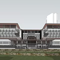 Modern Multi Storey Building Exterior Design With Glass Windows And Balconies Facade