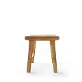 Wooden Stool With Woven Seat And Simple Natural Design In Light Brown Frame