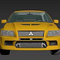 Yellow Mitsubishi Sports Car With Aerodynamic Body Alloy Wheels And Front Grille