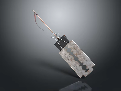 Bathroom Accessories Vintage Metal Razor Blade With String Shaving Tool 3d model