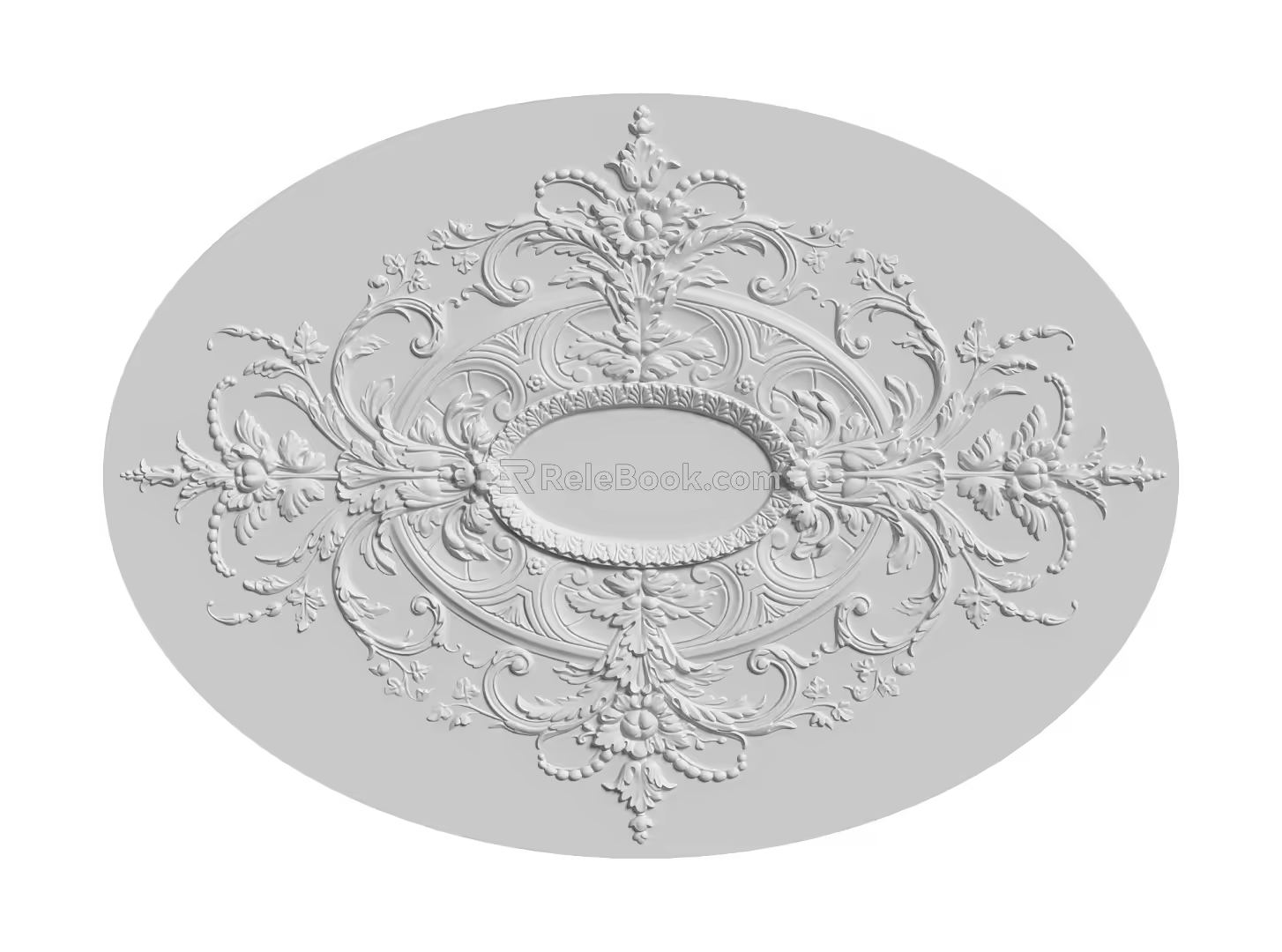 European-style lamp panel gypsum component carved 3d model