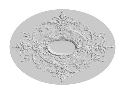 European-style lamp panel gypsum component carved 3d model