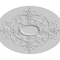 European-style lamp panel gypsum component carved 3d model