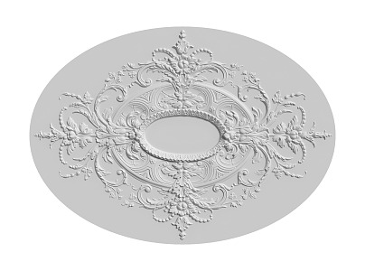 European-style lamp panel gypsum component carved 3d model