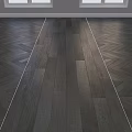 Dark Gray Wooden Flooring With Herringbone And Straight Plank Patterns 3d model