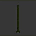 Detailed Green Military Missile Model Showcased Against Smooth Gray Gradient Background