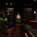 Modern Bar Interior Design Featuring Tall Wine Racks And Curved Bar Counter Lighting