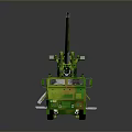 Green Camouflage Military Tank With Long Cannon And Tracked Chassis Design Structure