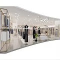 Modern Clothing Store Interior Design With Mannequins Clothing Racks And Loco Logo