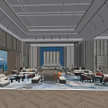 Modern Luxury Hotel Lobby Interior With Spacious Design Wooden Decor Comfortable Seating And Seaview Windows