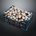 Fresh Potatoes in Blue Plastic Crate Fully Loaded with Healthy Vegetables