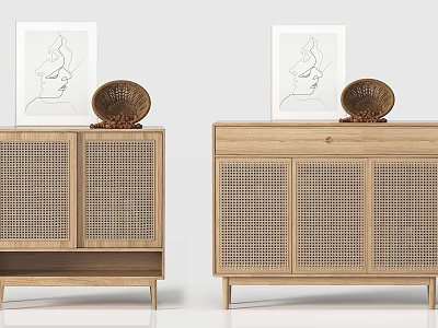 Nordic Shoe Cabinet Side Cabinet Combination 3d model