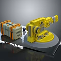 Yellow Tactical Weapon Equipment With Orange Gray Case And Small Parts